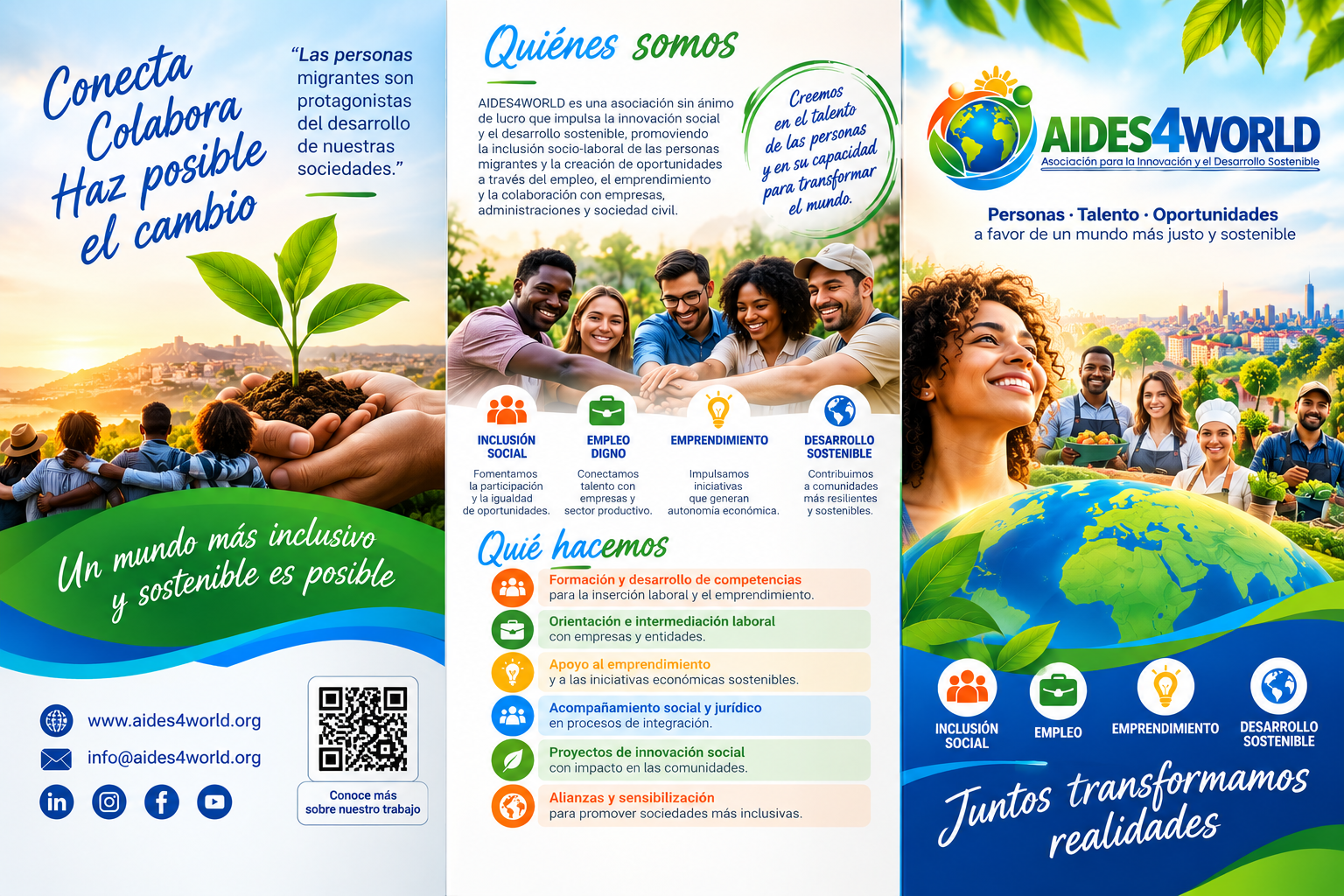 Tríptico informativo del proyecto migrantes